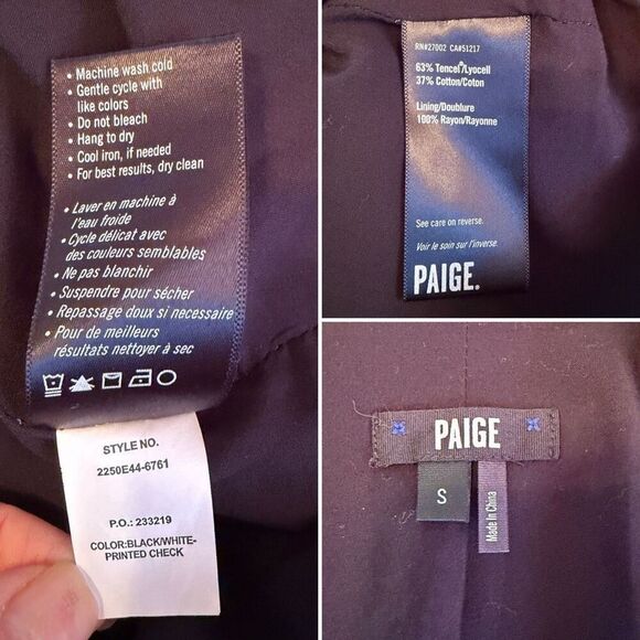 Paige Karissa Houndstooth Blazer Black, White Size S - Picture 11 of 12